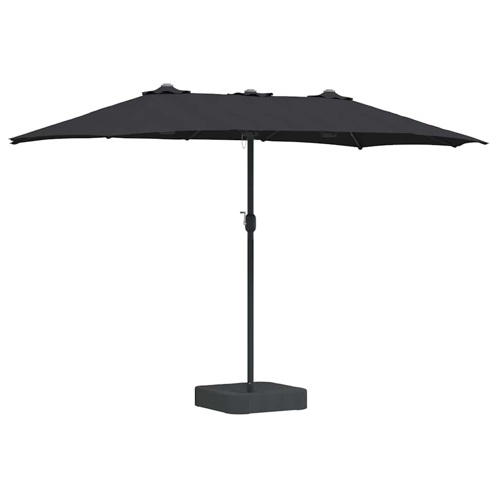 Guarda-sol de Jardim Preto 385 x 209 x 244 cm tecido