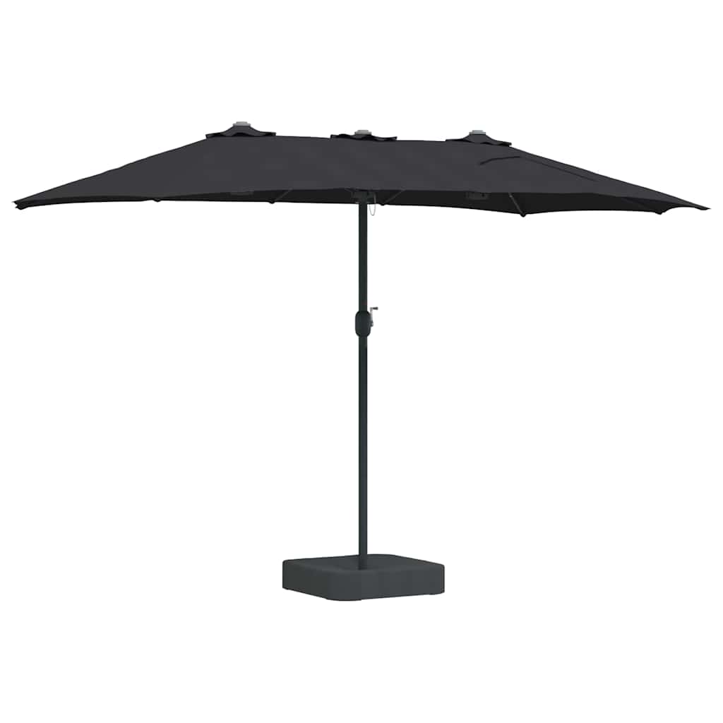 Guarda-sol de Jardim Preto 385 x 209 x 244 cm tecido