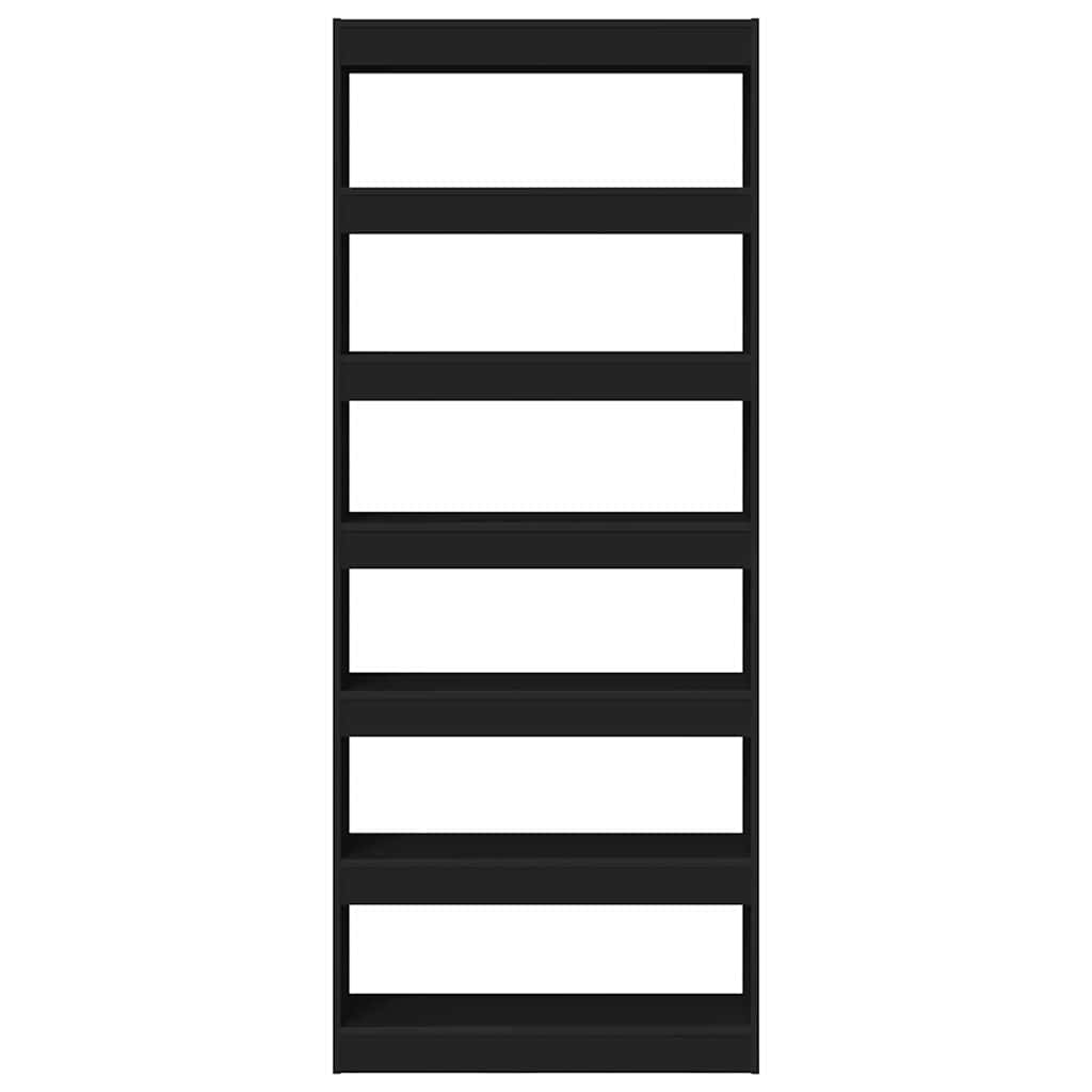 Estante Preto 80 x 30 x 198 cm Madeira processada