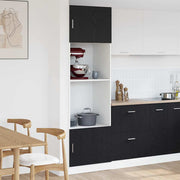 Armário para Micro-ondas Riga Carvalho preto 60 x 57 x 207 cm
