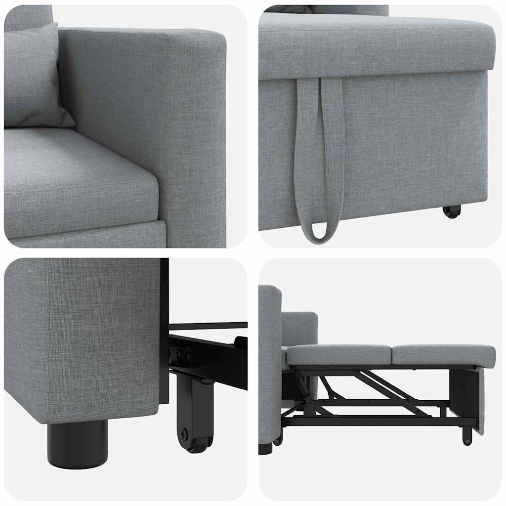 Sofá cama single Cinzento-claro 90 x 165 x 87 cm tecido