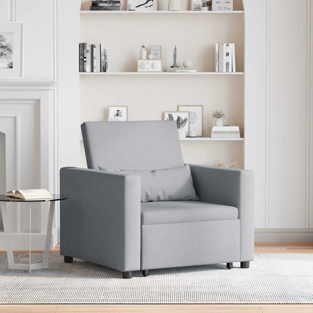 Sofá cama single Cinzento-claro 90 x 165 x 87 cm tecido