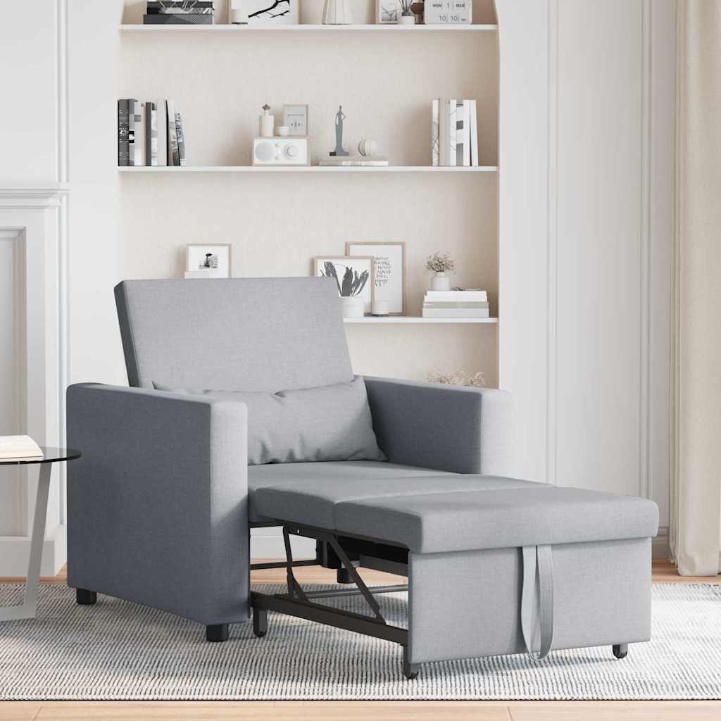 Sofá cama single Cinzento-claro 90 x 165 x 87 cm tecido