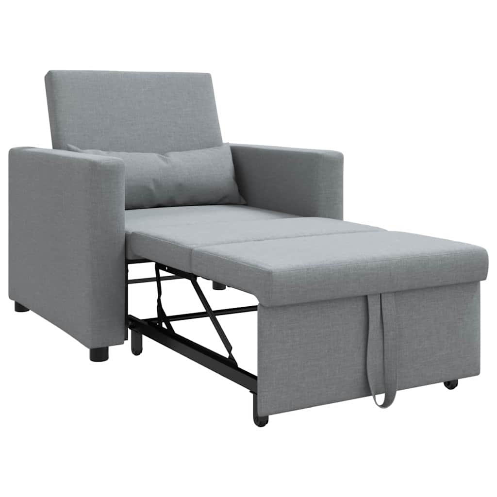 Sofá cama single Cinzento-claro 90 x 165 x 87 cm tecido