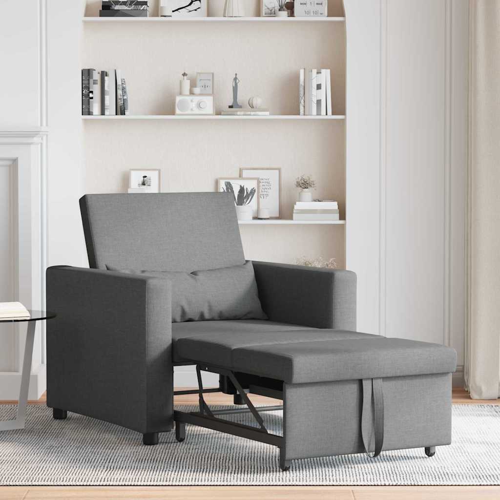 Sofá cama single Cinzento escuro 90 x 165 x 87 cm tecido