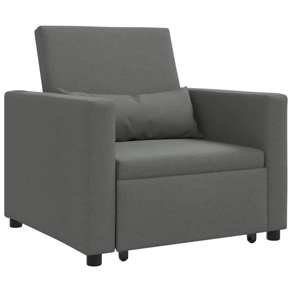 Sofá cama single Cinzento escuro 90 x 165 x 87 cm tecido