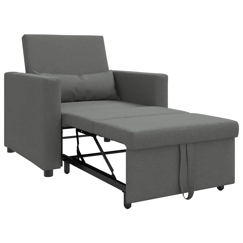 Sofá cama single Cinzento escuro 90 x 165 x 87 cm tecido