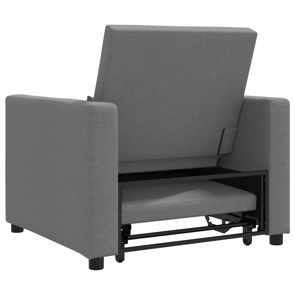 Sofá cama single Cinzento escuro 90 x 165 x 87 cm tecido
