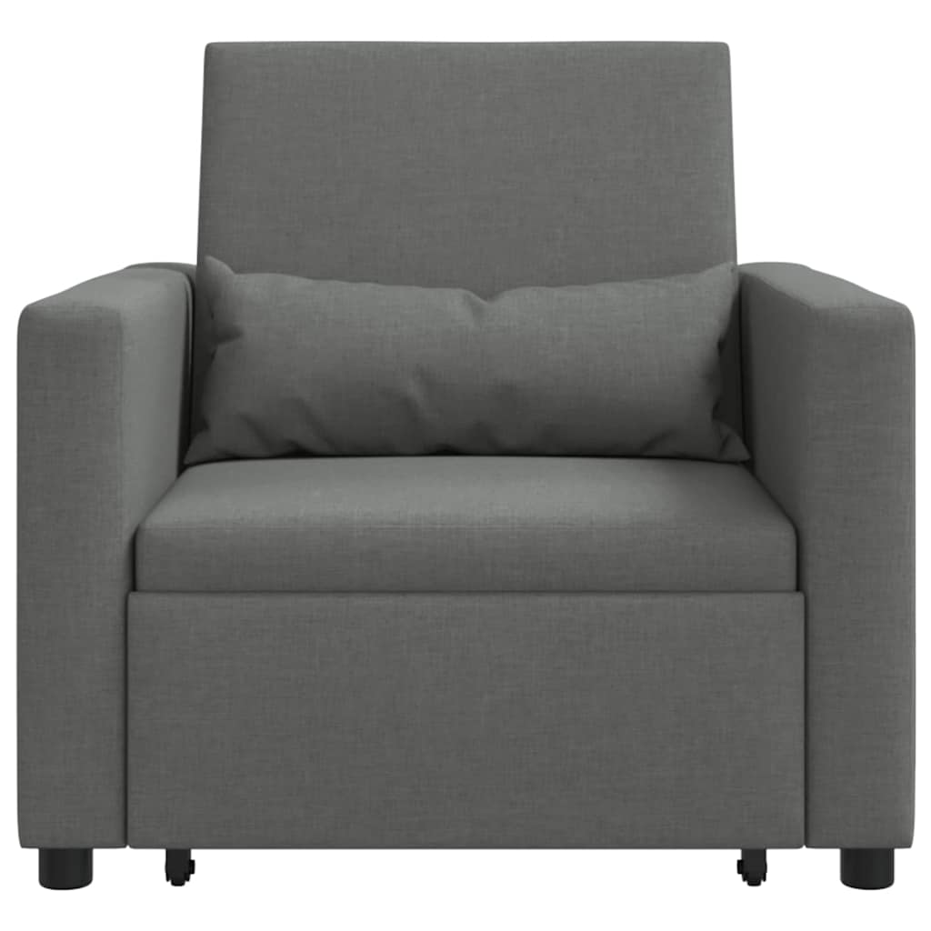 Sofá cama single Cinzento escuro 90 x 165 x 87 cm tecido