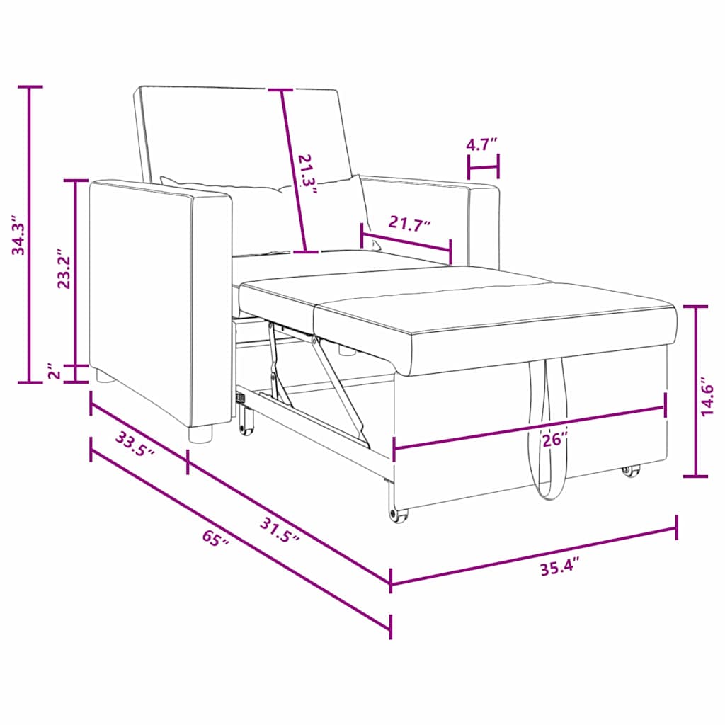 Sofá cama single Cinzento escuro 90 x 165 x 87 cm tecido