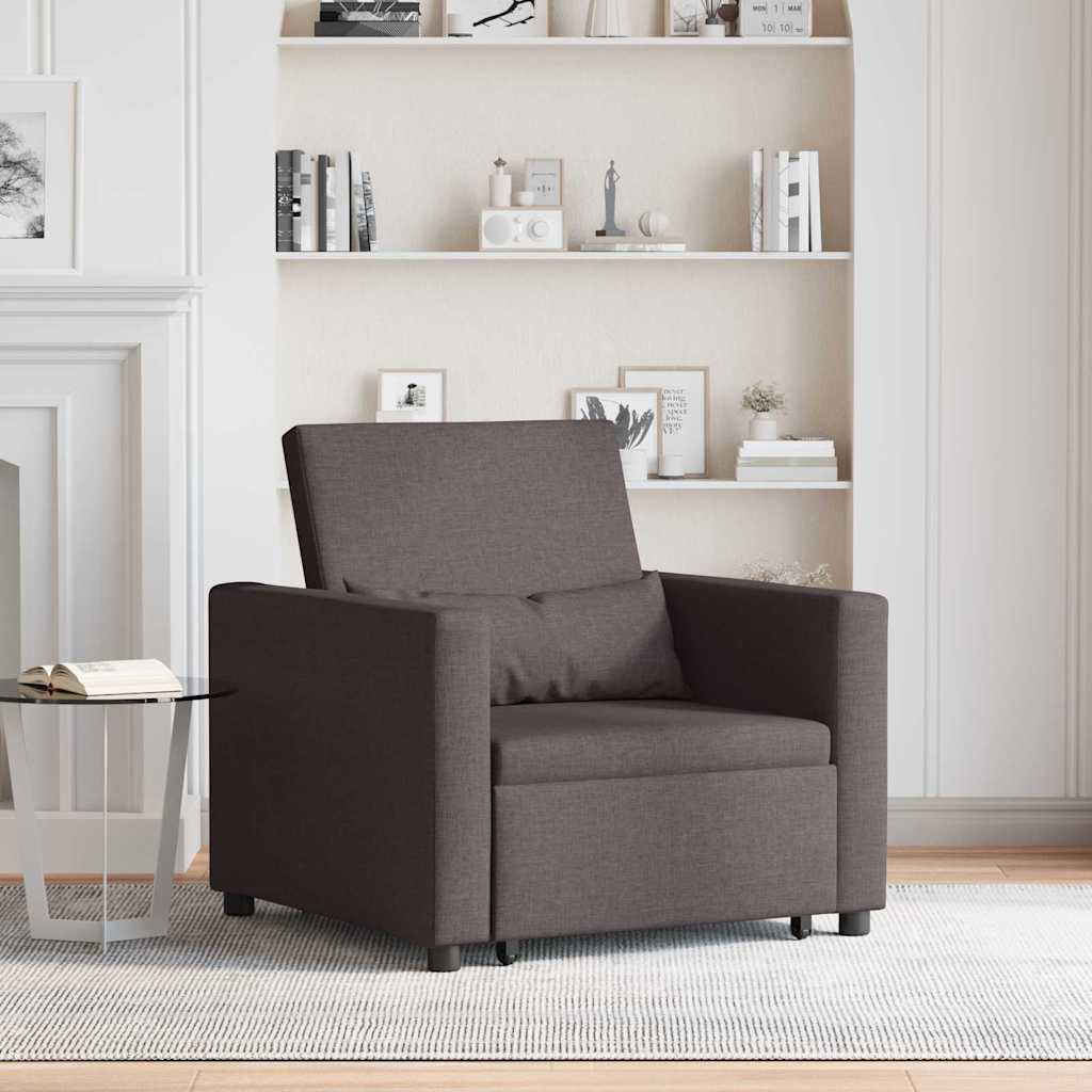 Sofá cama single Castanho escuro 90 x 165 x 87 cm tecido