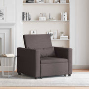 Sofá cama single Castanho escuro 90 x 165 x 87 cm tecido