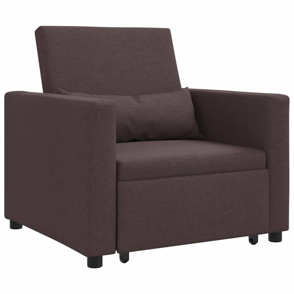 Sofá cama single Castanho escuro 90 x 165 x 87 cm tecido