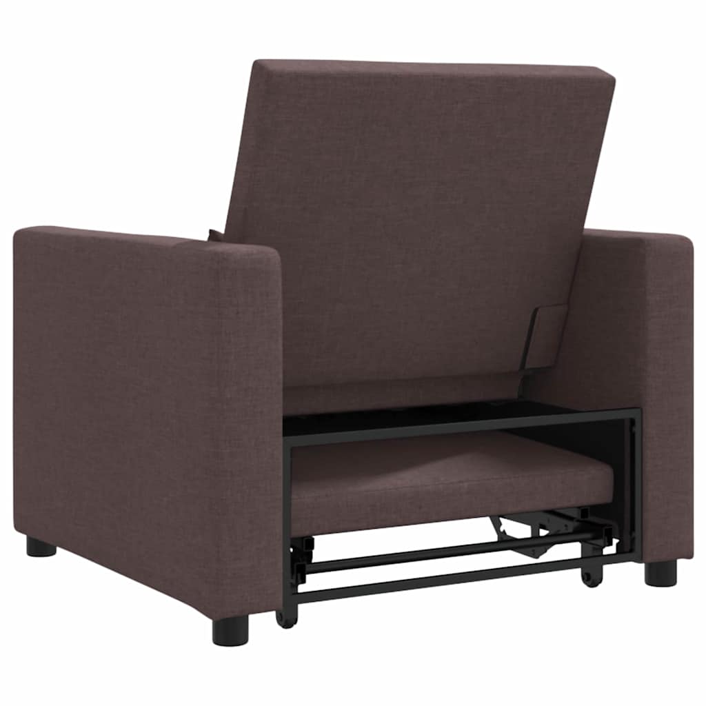 Sofá cama single Castanho escuro 90 x 165 x 87 cm tecido