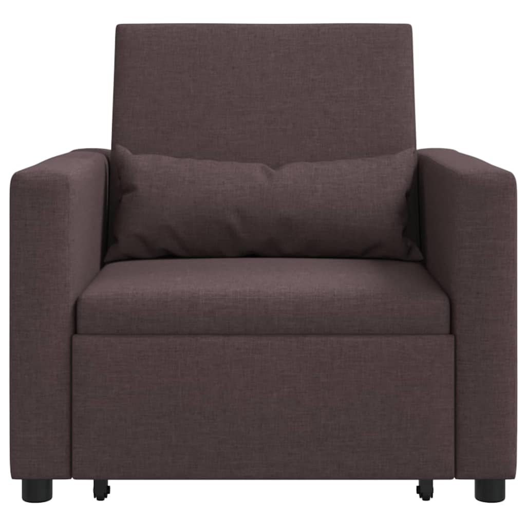 Sofá cama single Castanho escuro 90 x 165 x 87 cm tecido