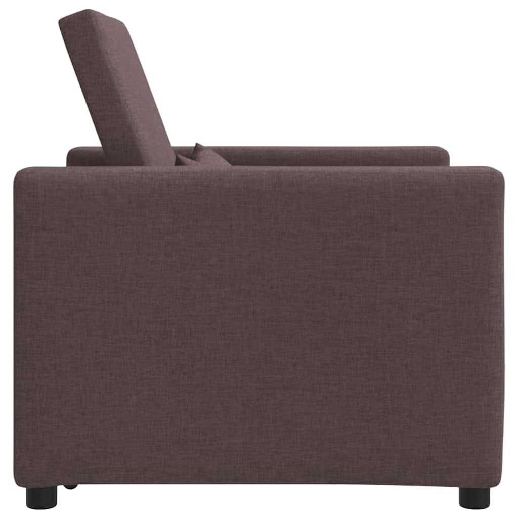 Sofá cama single Castanho escuro 90 x 165 x 87 cm tecido