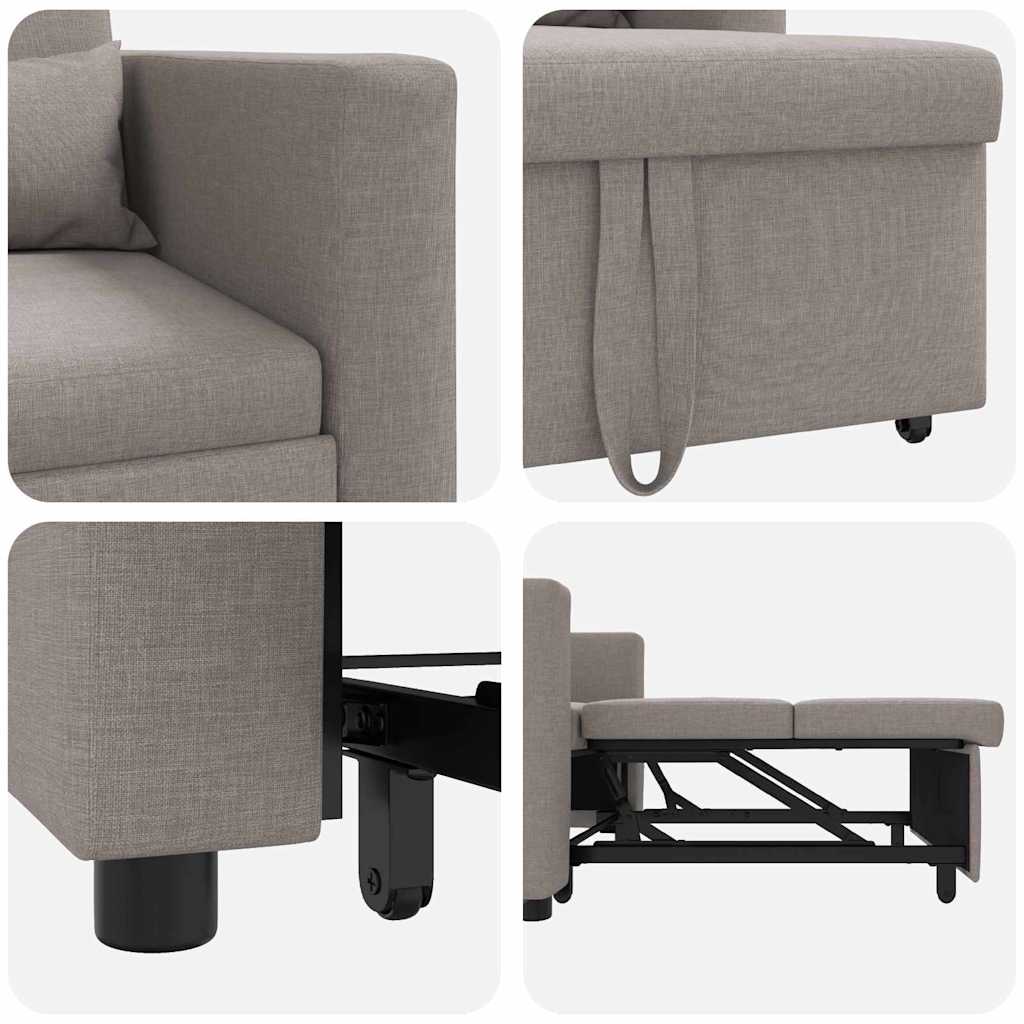 Sofá cama single Cinzento-acastanhado 90 x 165 x 87 cm tecido