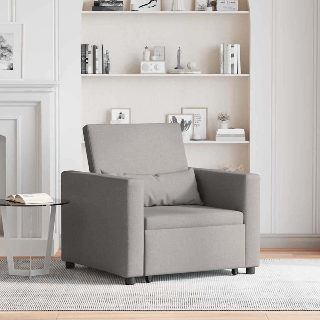 Sofá cama single Cinzento-acastanhado 90 x 165 x 87 cm tecido
