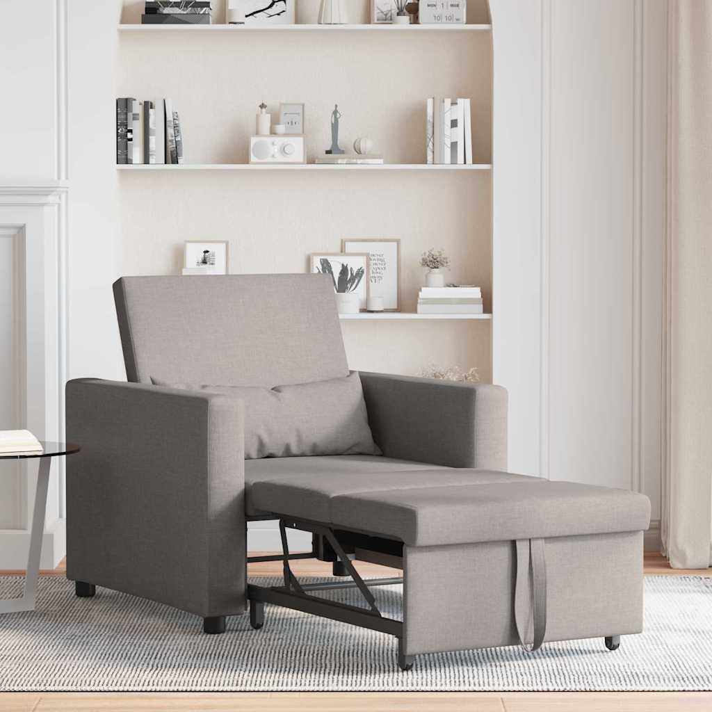 Sofá cama single Cinzento-acastanhado 90 x 165 x 87 cm tecido