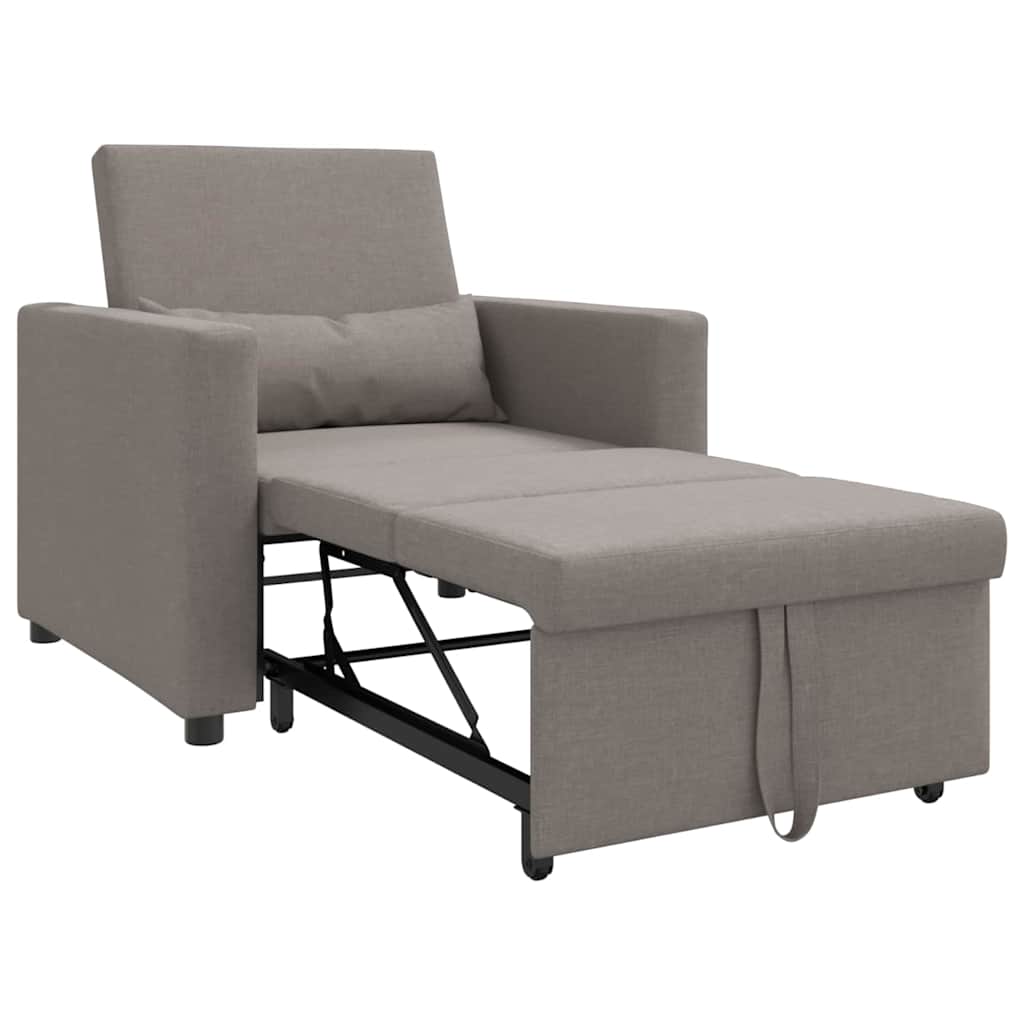 Sofá cama single Cinzento-acastanhado 90 x 165 x 87 cm tecido