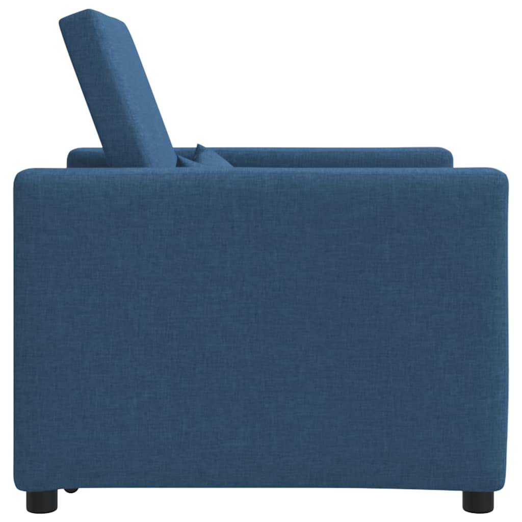Sofá cama single com rodas Azul 90 x 165 x 87 cm tecido
