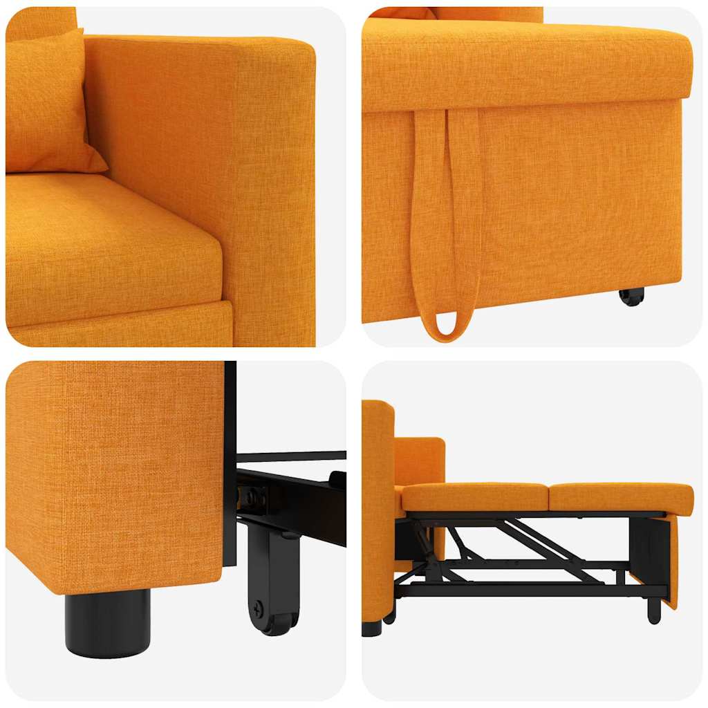 Sofá cama single Amarelo-escuro 90 x 165 x 87 cm tecido