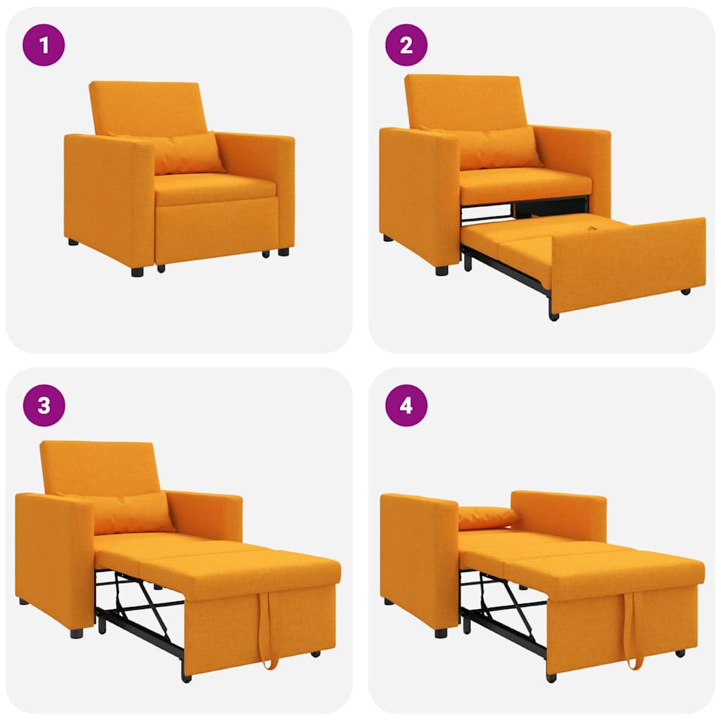 Sofá cama single Amarelo-escuro 90 x 165 x 87 cm tecido