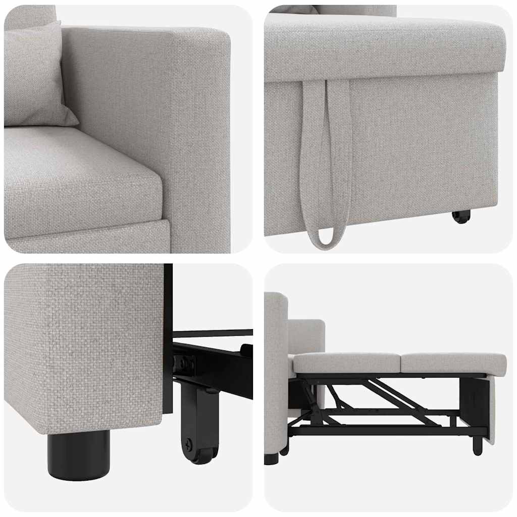Sofá cama single com rodas Cinza Nuvem 90 x 165 x 87 cm tecido