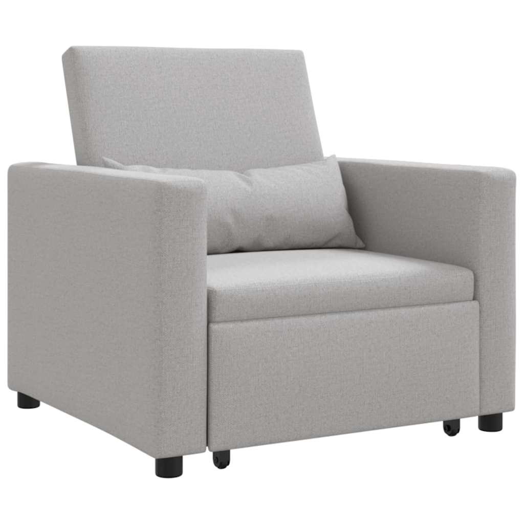 Sofá cama single com rodas Cinza Nuvem 90 x 165 x 87 cm tecido