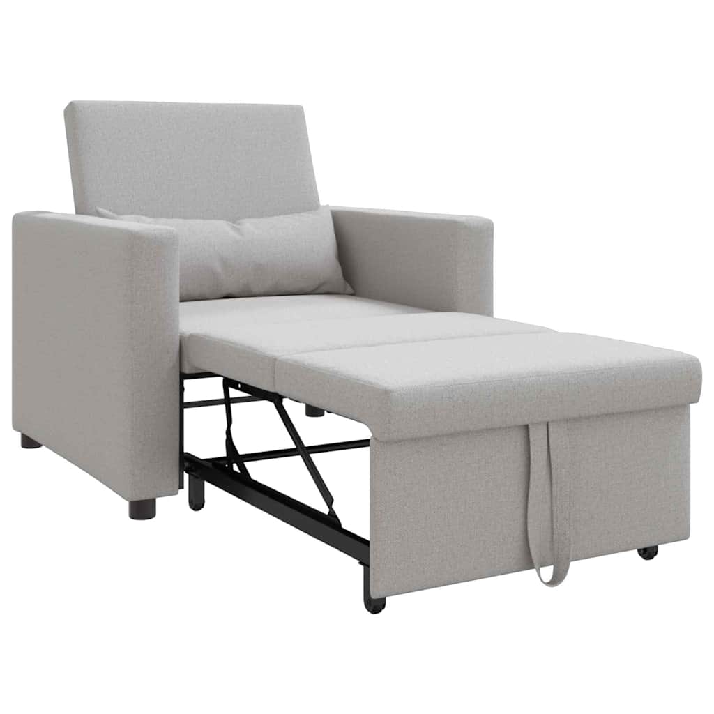 Sofá cama single com rodas Cinza Nuvem 90 x 165 x 87 cm tecido