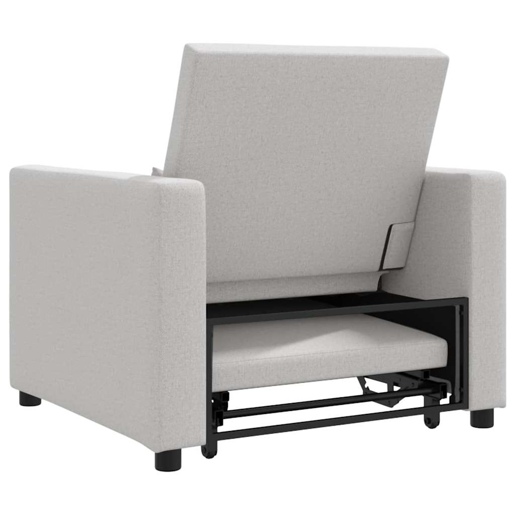 Sofá cama single com rodas Cinza Nuvem 90 x 165 x 87 cm tecido