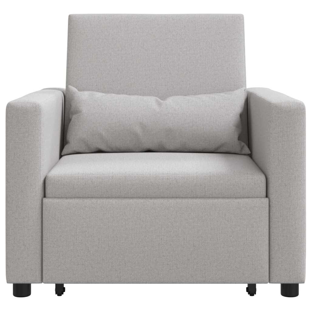 Sofá cama single com rodas Cinza Nuvem 90 x 165 x 87 cm tecido