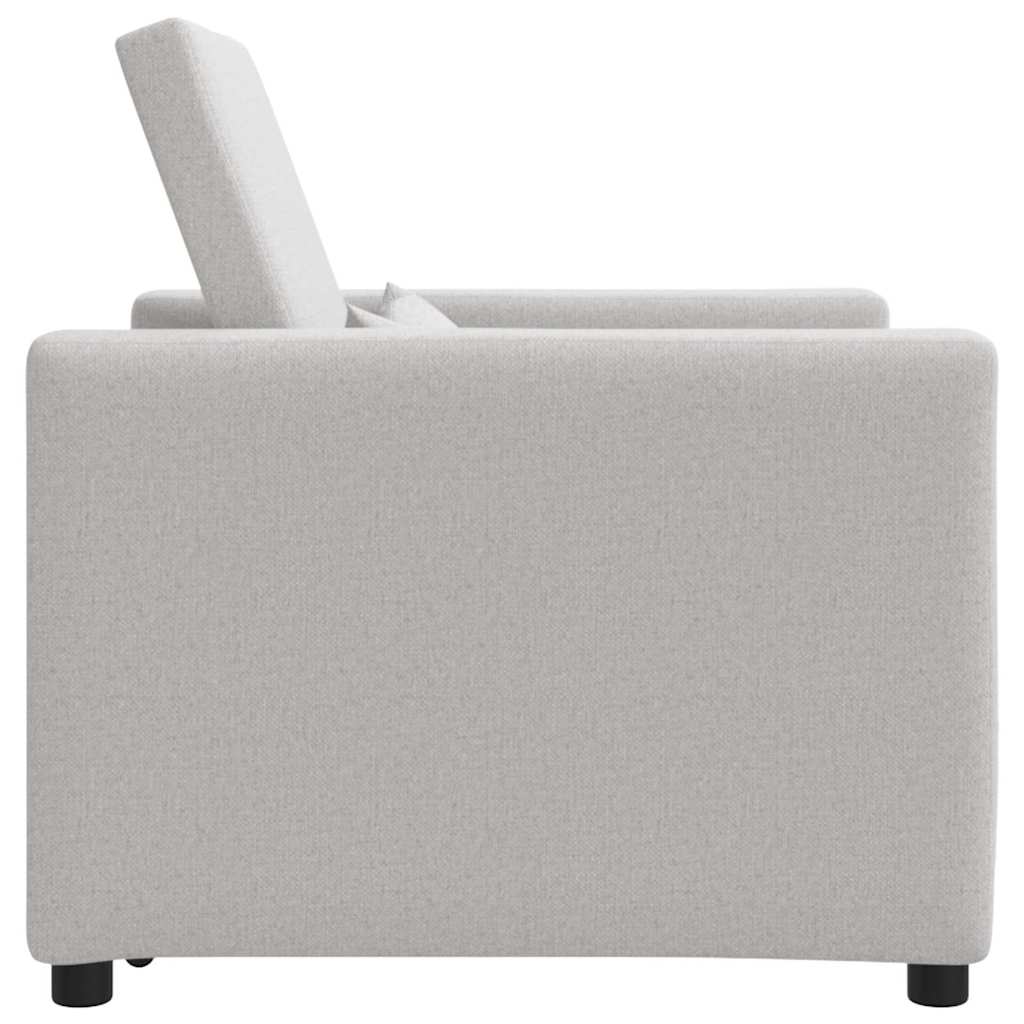 Sofá cama single com rodas Cinza Nuvem 90 x 165 x 87 cm tecido