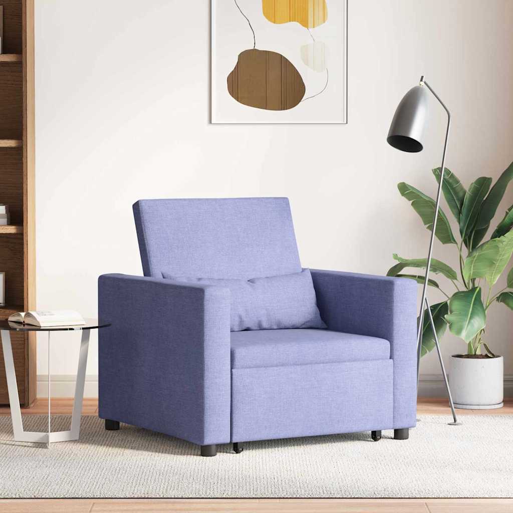 Sofá cama single com rodas Jeans Azul 90 x 165 x 87 cm tecido