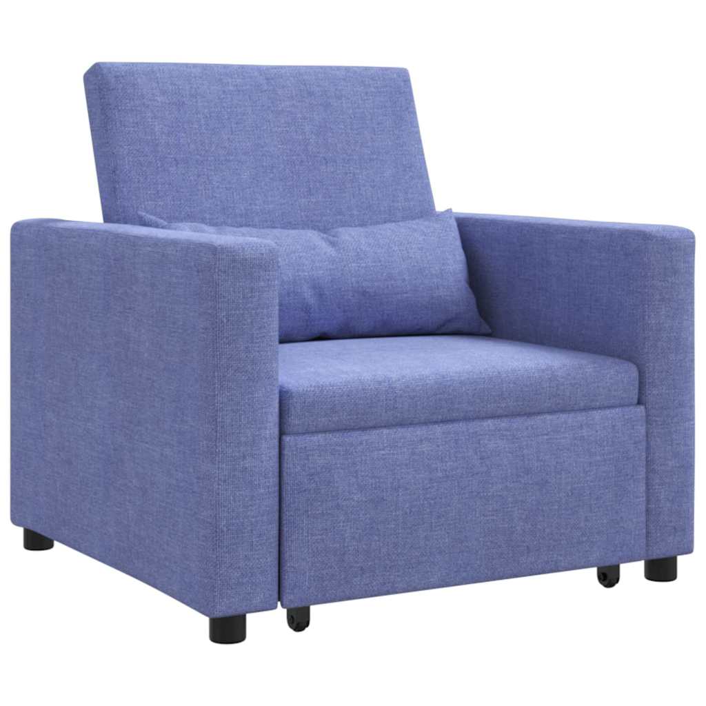 Sofá cama single com rodas Jeans Azul 90 x 165 x 87 cm tecido