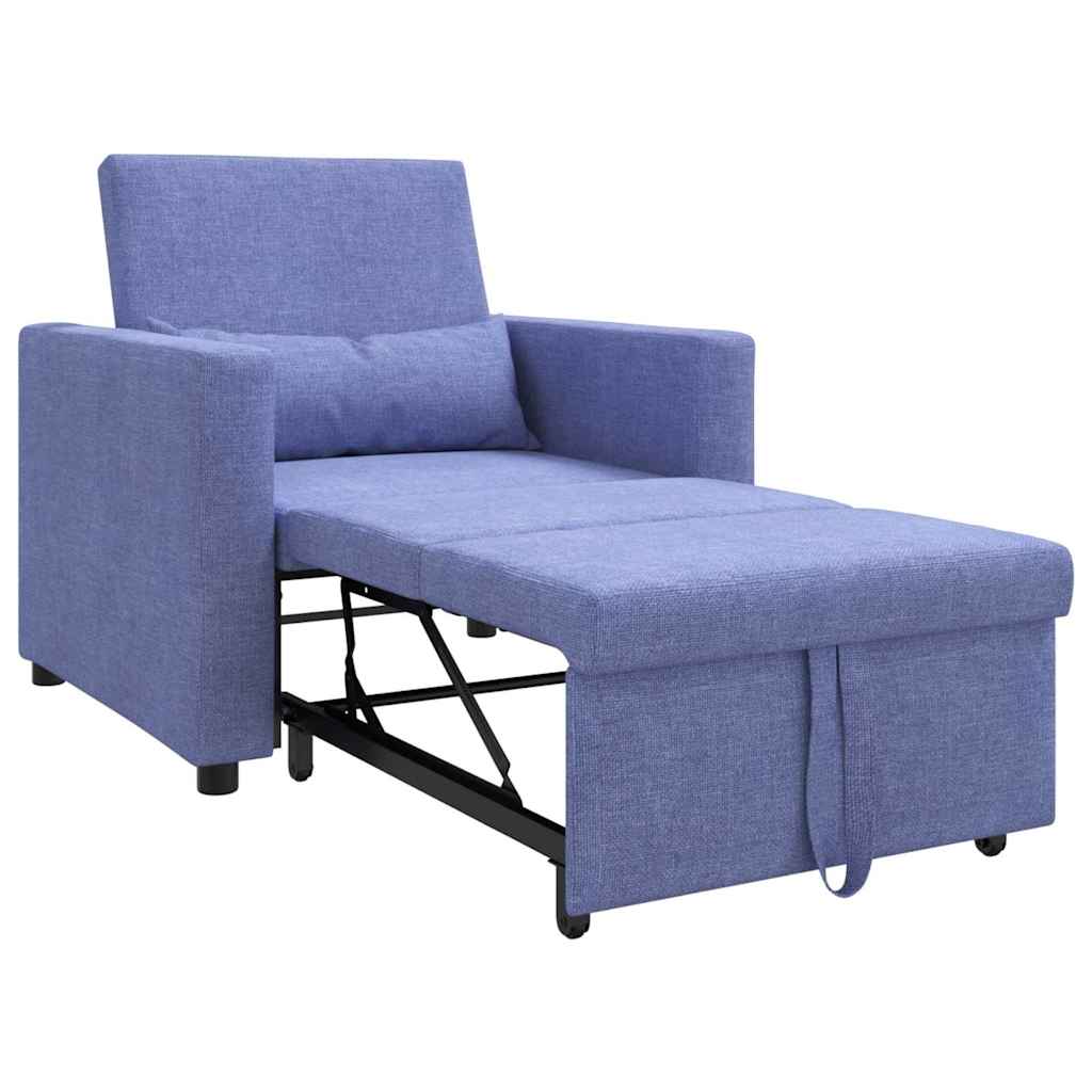 Sofá cama single com rodas Jeans Azul 90 x 165 x 87 cm tecido