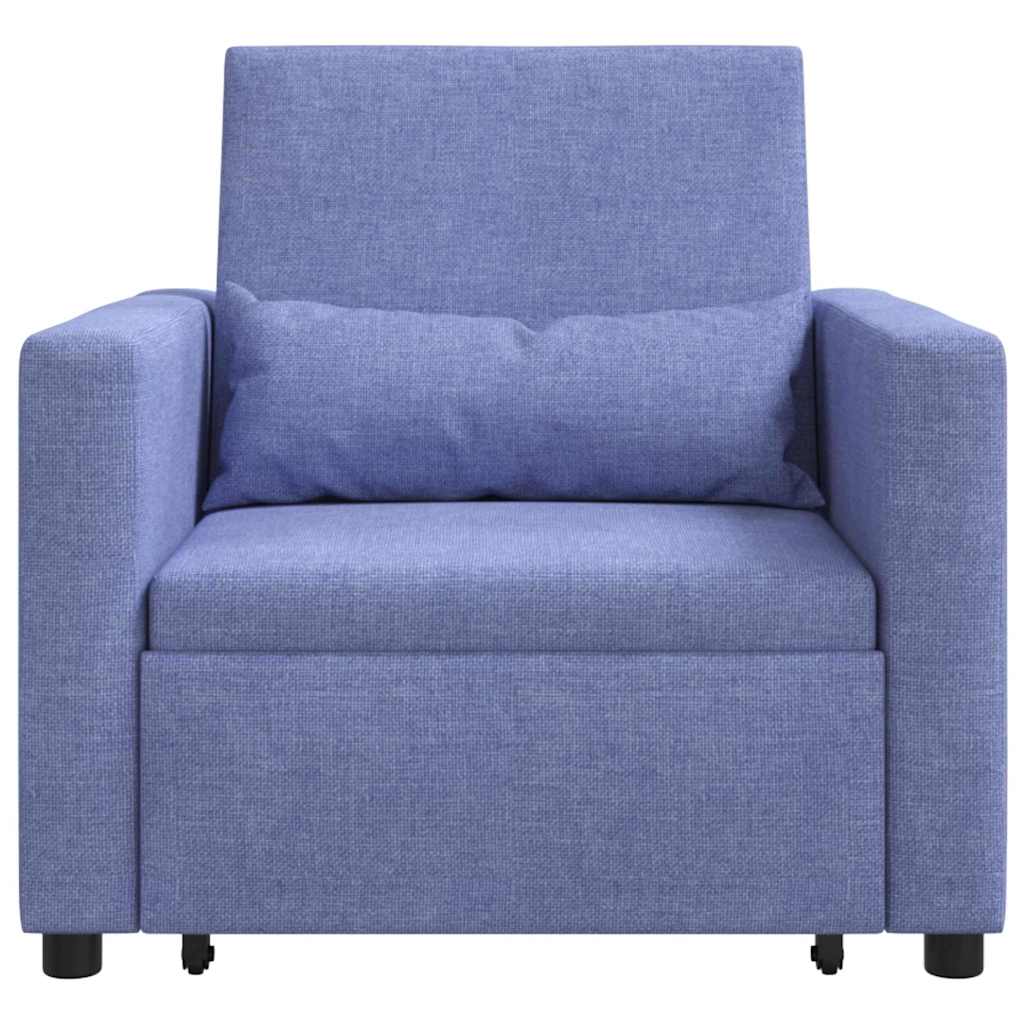 Sofá cama single com rodas Jeans Azul 90 x 165 x 87 cm tecido