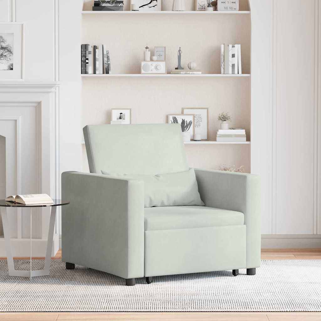 Sofá cama single Cinzento-claro 90 x 165 x 87 cm Veludo