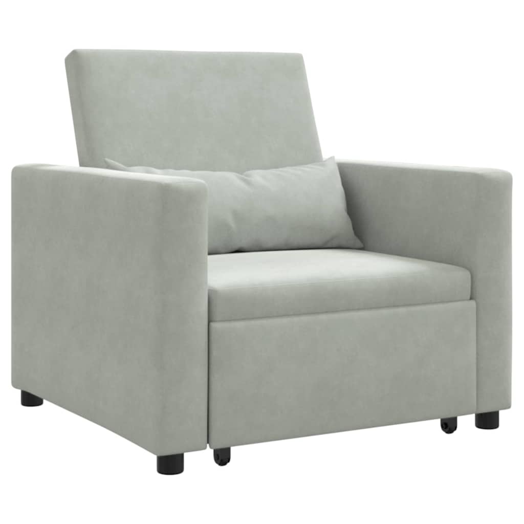 Sofá cama single Cinzento-claro 90 x 165 x 87 cm Veludo