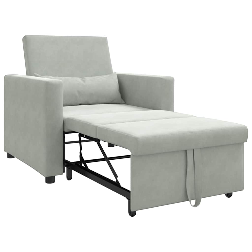 Sofá cama single Cinzento-claro 90 x 165 x 87 cm Veludo
