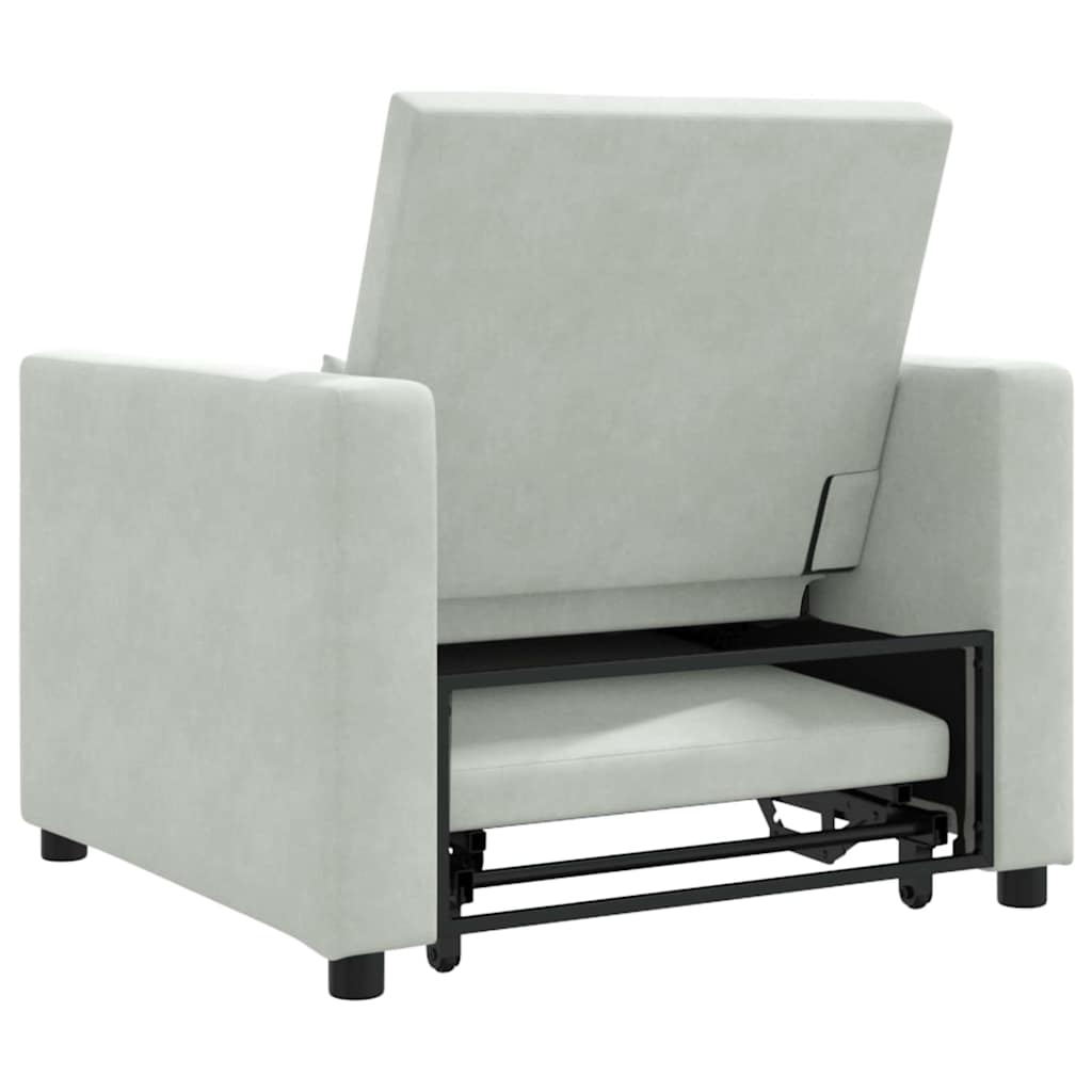 Sofá cama single Cinzento-claro 90 x 165 x 87 cm Veludo