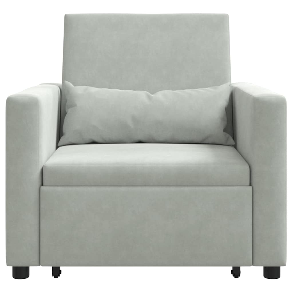 Sofá cama single Cinzento-claro 90 x 165 x 87 cm Veludo