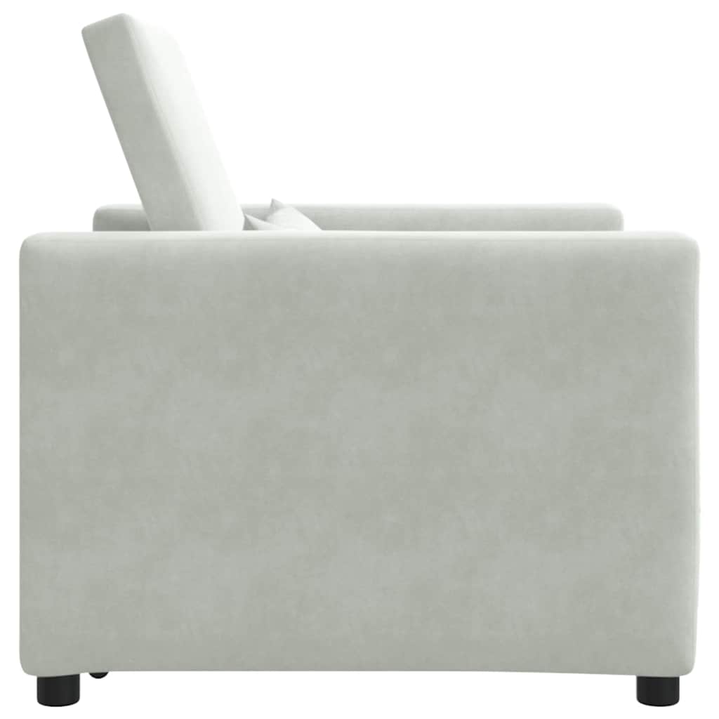 Sofá cama single Cinzento-claro 90 x 165 x 87 cm Veludo