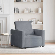 Sofá cama single Cinzento escuro 90 x 165 x 87 cm Veludo