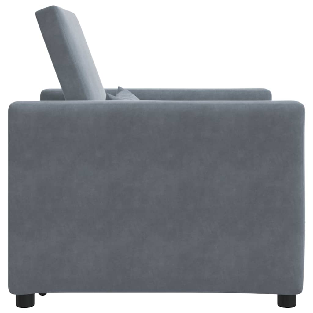 Sofá cama single Cinzento escuro 90 x 165 x 87 cm Veludo