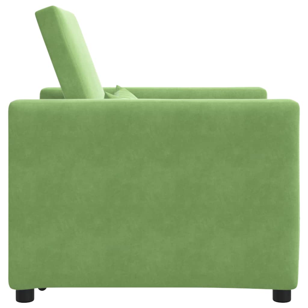 Sofá cama single com rodas Verde claro 90 x 165 x 87 cm Veludo