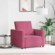 Sofá cama single vermelho tinto 90 x 165 x 87 cm Veludo