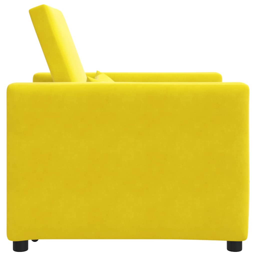 Sofá cama single com rodas Amarelo 90 x 165 x 87 cm Veludo