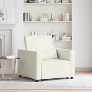 Sofá cama single com rodas Creme 90 x 165 x 87 cm Veludo