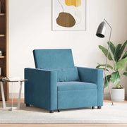 Sofá cama single com rodas Azul 90 x 165 x 87 cm Veludo